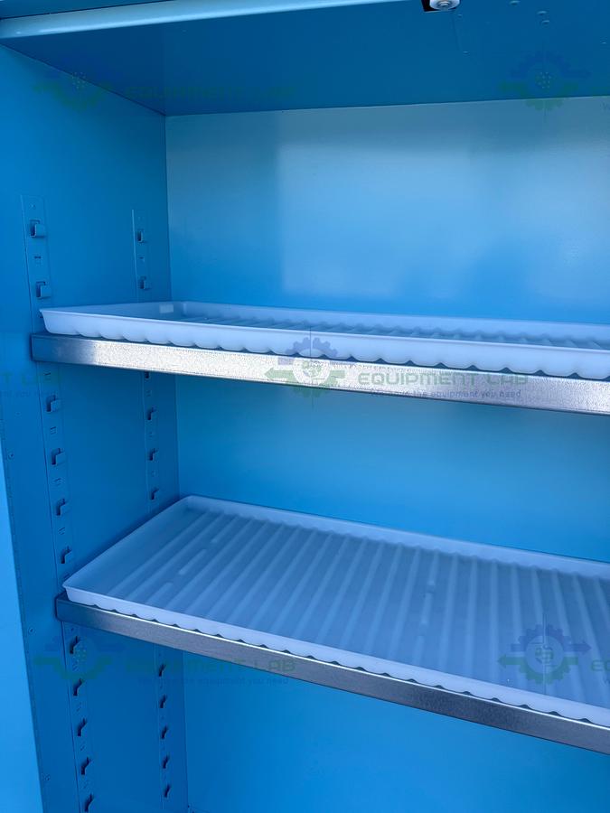 Used JustRite 45 Gallon Acid and Corrosive Storage Cabinet w/ Soft Close Doors, Key