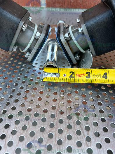 Used Lot of 2 - ITT Pure Flo 9920 Diaphragm Valve 90 PSI w/ 3- Way 3/4" Sanitary Fittings