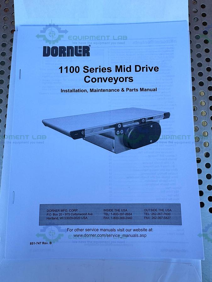 Dorner 1100 Mid Drive Belt Conveyor 48" x 4" w/ 11M036PL411FN Gearmotor