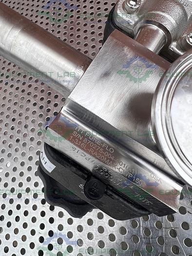 Used ITT Pure Flo  1-316L-RA20MAX 5 -Way Diaphragm Valve w/ 1", 3/4"  Sanitary Fitting