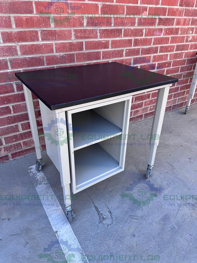 Used Phenolic / Composite Resin Adjustable  Science Table 30" W x 38" L w/ Wheels