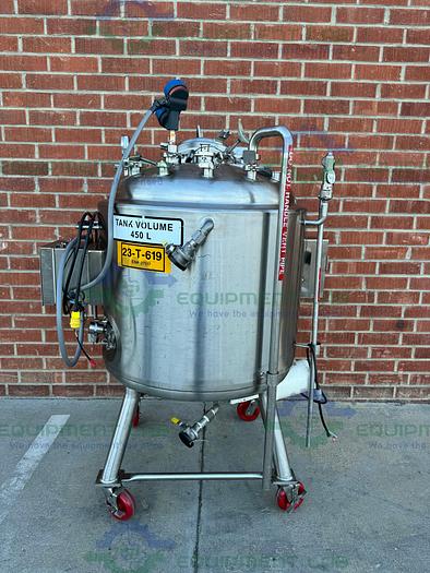 Used Precision Stainless 450 Liter Stainless Steel Jacketed Reactor 45 PSI