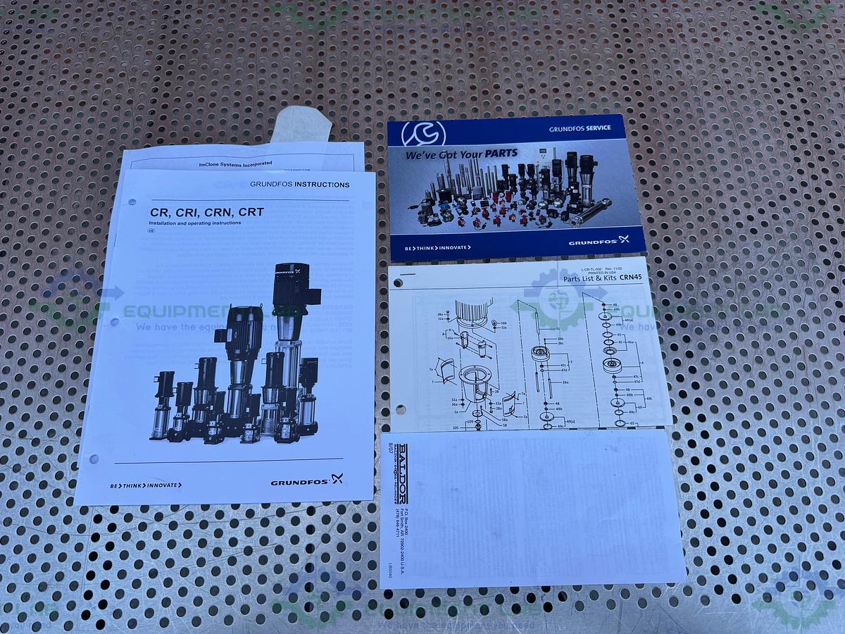 Grundfos CRN45-2 A96426379 MultiStage centrifugal Pump w/ Baldor 15 HP Pump