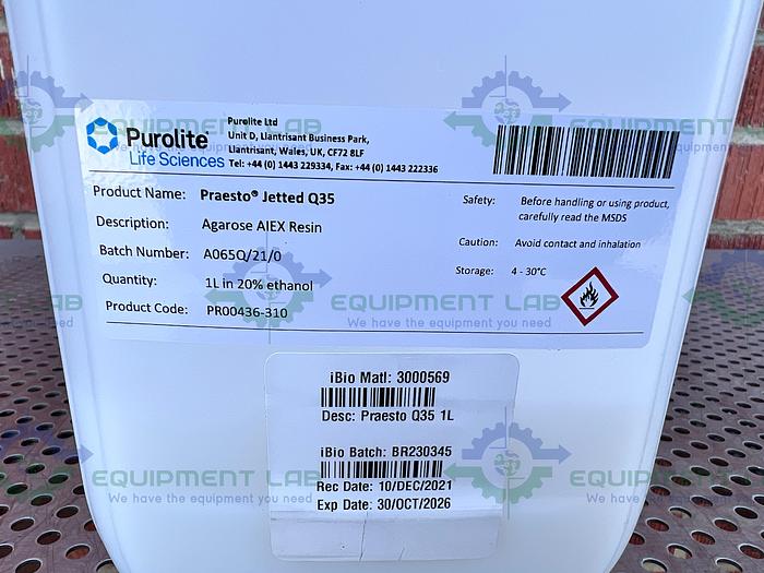 Purolite Life Sciences  Praesto Jetted Q35 Antibody Purification Resin