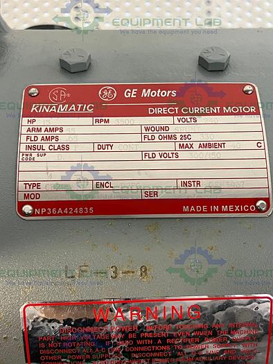 Used GE KinaMatic  5CD152UA011B001 Type CD218AT  Motor 15HP, 3500 RPM