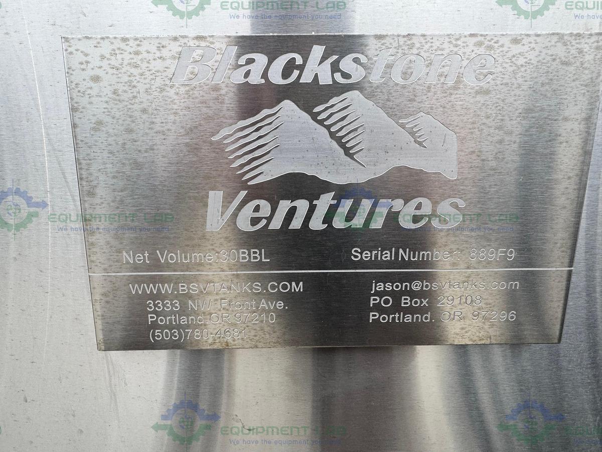 Used Blackstone Ventures 4700 L/30 BBL Stainless Steel Jacketed Fermentation Tank