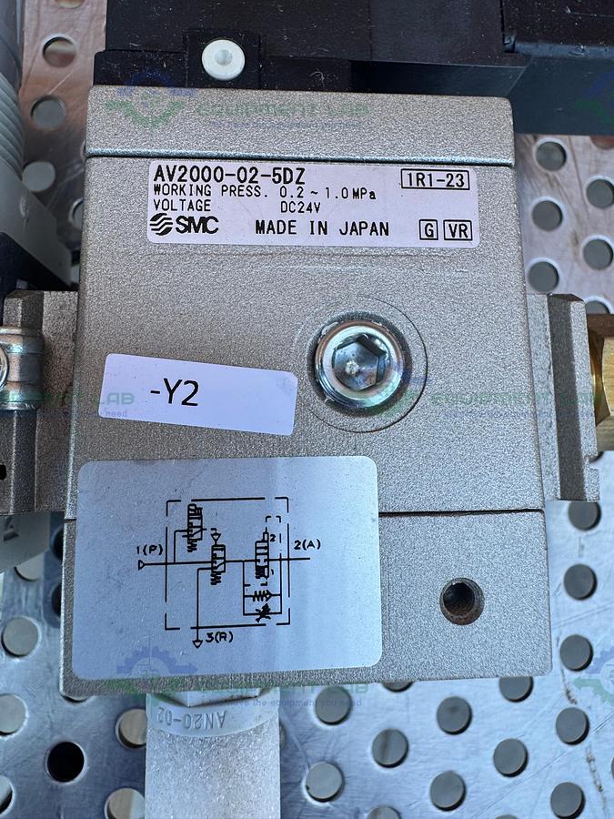 Used SMC AW20-02-A  Filter Regulator 0.05-0.7MPa w/ SMC Pneumatic / Solenoid  Valve
