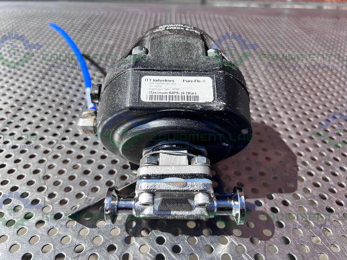 Used ITT Pure-Flo  A208 Diaphragm Valves 90PSI w/  1/2"  Sanitary Fitting