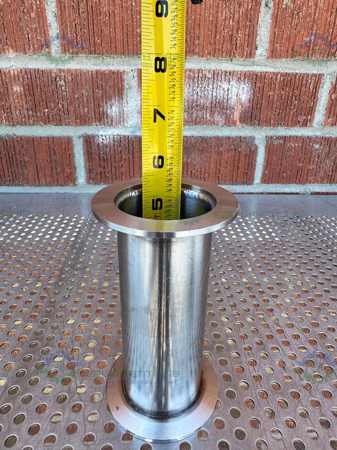 Used Stainless Steel KF 40 Nipple Vacuum Fitting 5.5" Length
