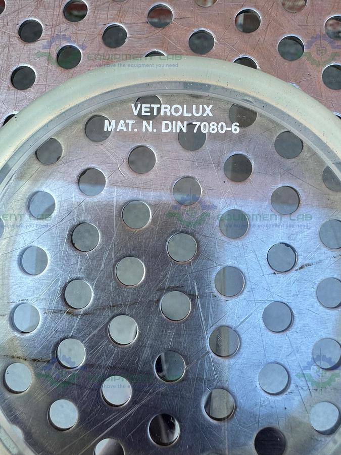 Used Vetrolux DIN 7080-6 Sight Glass w/ Stainless Steel 5" OD Threaded Fitting