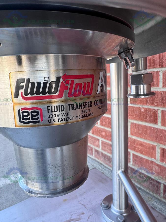 Used Lee 350 Liter Scrape Agitation Stainless Steel Half Jacketed Reactor w/ VFD