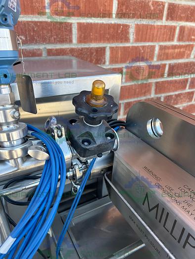 Used Millipore MPODPILOT CP2EA8875 Filter Press Skid w/ E & H Promass P Flowmeter