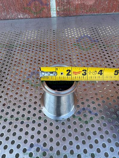 Used Unbranded Stainless Steel Reducer 1 1/2" Sanitary to 2 1/2" Sanitary Fittings