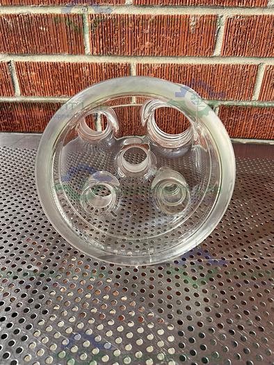Used Chemglass  CG-1946-50 Reaction Vessel 5 Neck Lid 200MM, 45/50 Joints w/ Adapter