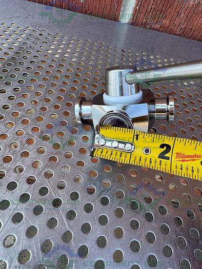 Used GE Healthcare Salvi DN6 1001 4-way 316 Valve 18-5758-01 w/ 1.2" Sanitary Fitting