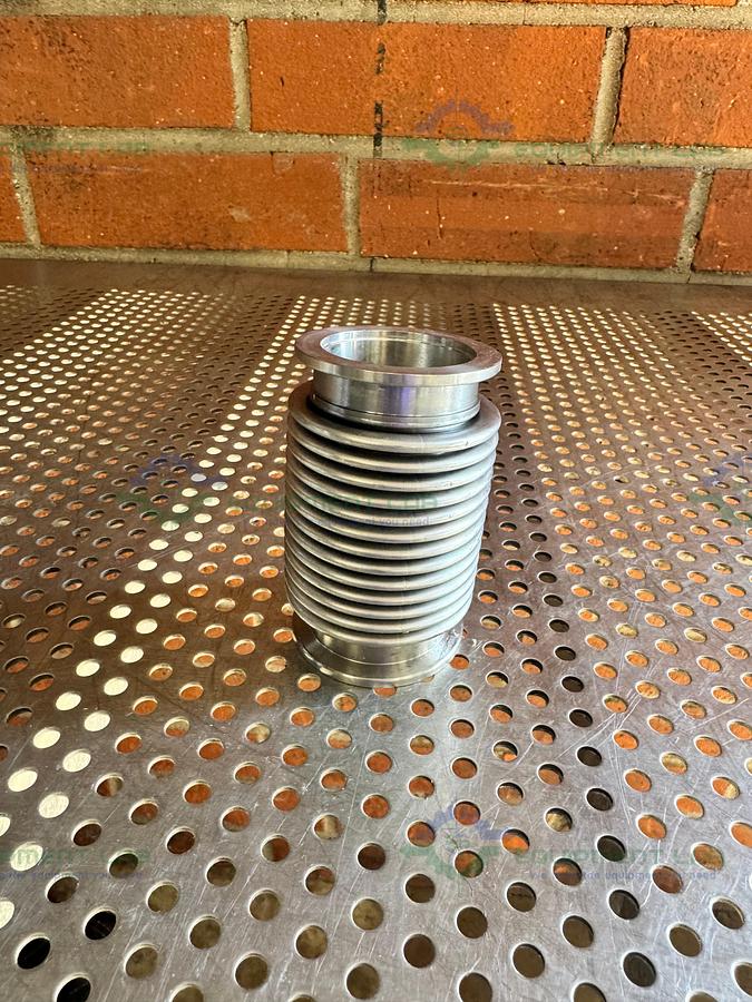 Used Stainless Steel Bellows Flexible Vacuum Hose 4" w/ KF 40 Fitting