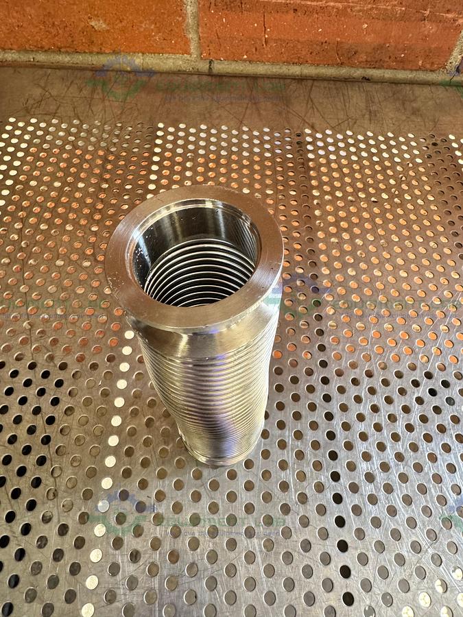 Used Stainless Steel Bellows Flexible Vacuum Hose 8" w/ KF 40 Fitting
