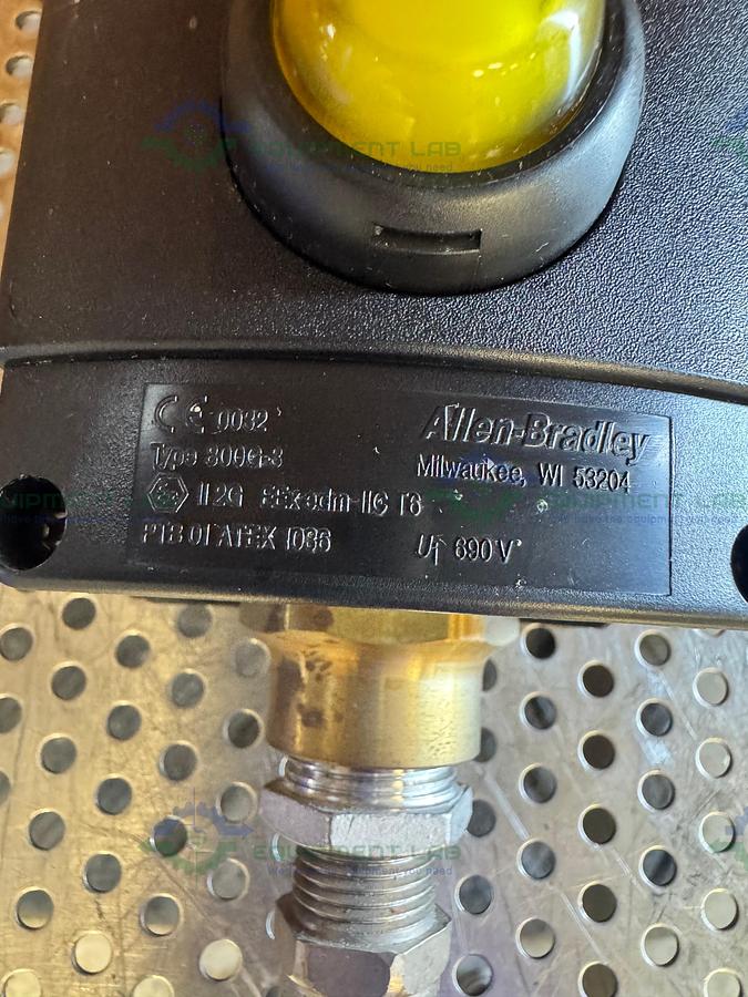 Used Allen Bradley Assembled Station 12-250 VAC w/ Emergency Stop