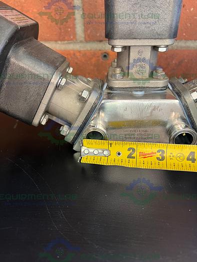 Used Lot of 3- ITT Pure Flo 9920 Diaphragm Valve w/ 4- Way 3/4" Sanitary Fittings