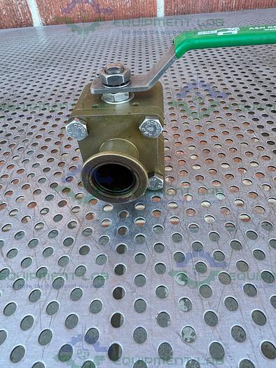 Used A&N Corporation C1100-QF25 Brass Ball Valve 1x10-8 torr w/ 1" Sanitary Fitting