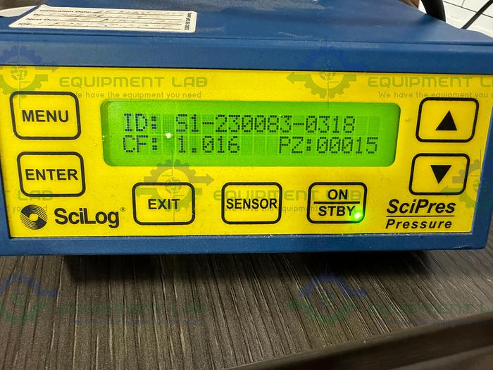 Used SciLog  SciPres Pressure Monitor 0 to 60 psi w/ Scilog Flow Cell Sensors