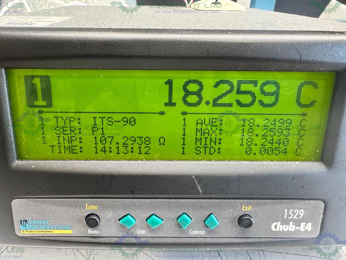 Used Hart Scientific Chub-E4 1529-R Thermometer w/ Secondary Reference PRT Probe