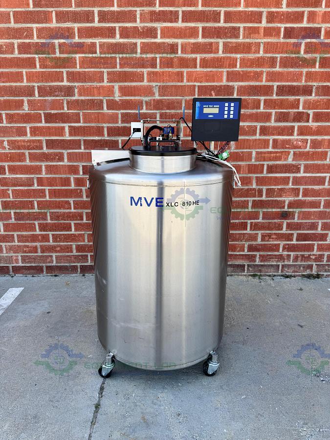 Used CHART MVE XLC 810 HE-F Liquid Nitrogen Cryogenic Storage Tank w/ TEC 3000