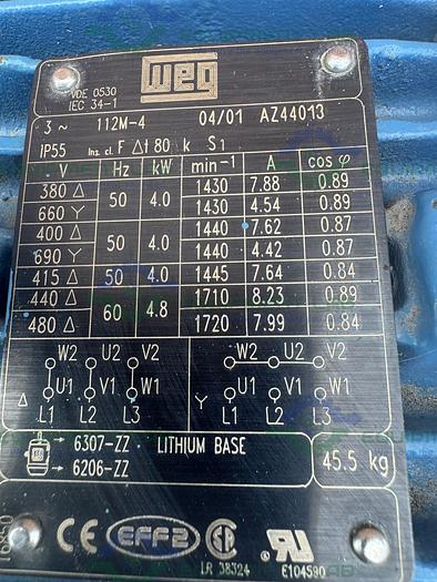 Used Sterling Fluid ZLKC 50250AK Industrial Process Pump w/ 6.5" Flange Fitting