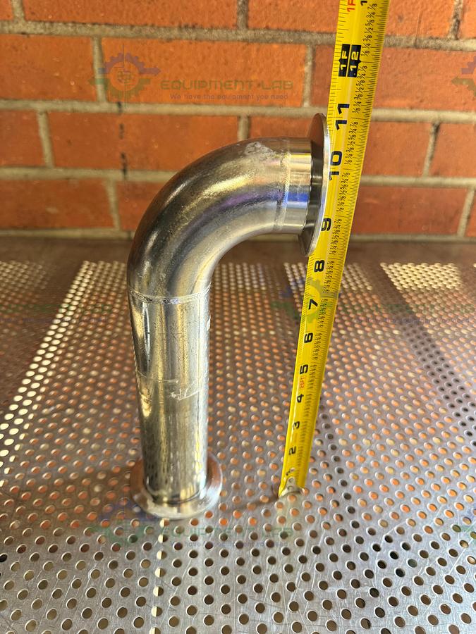Used Stainless Steel 90 Degree KF 50 Elbow Nipple Vacuum Fitting