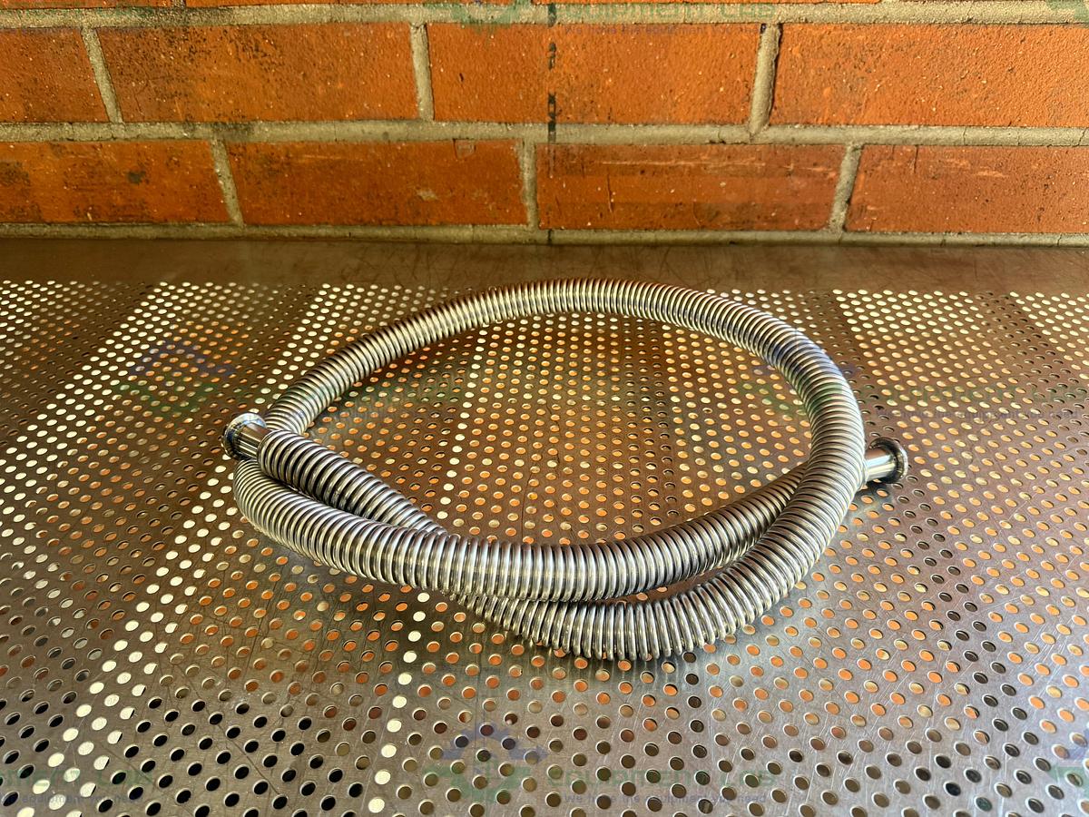 Used Stainless Steel Bellows Flexible Vacuum Hose 60" w/ KF 16/10 Fitting