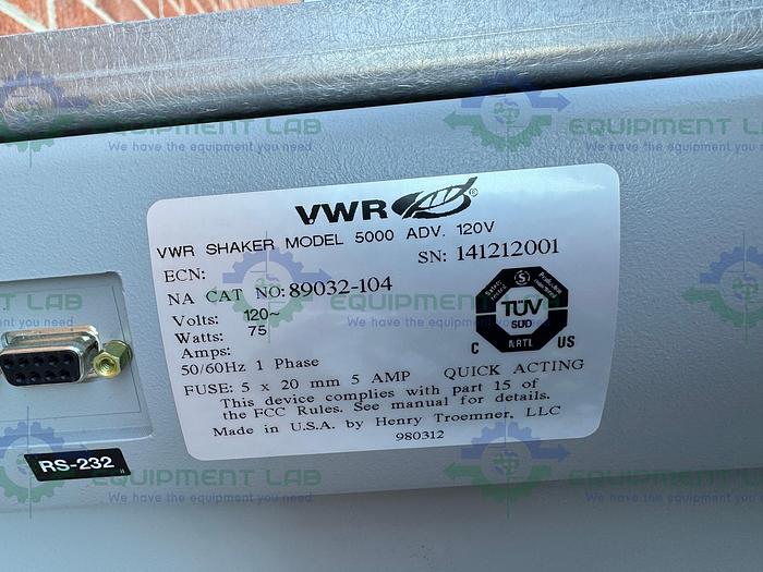Used VWR 5000 Standard Orbital Shaker 500 RPM, w/ 1" Orbit and 18" x 24" Platform