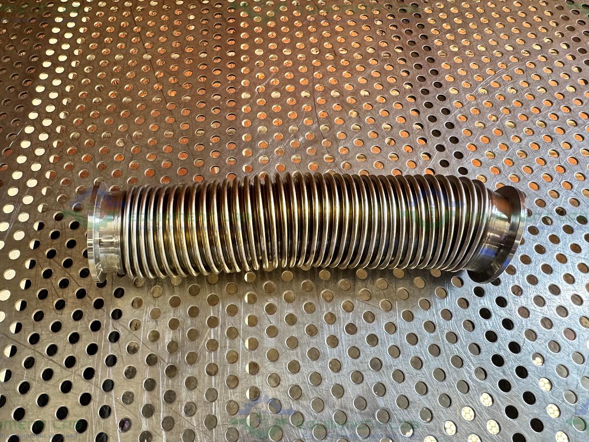 Used Stainless Steel Bellows Flexible Vacuum Hose 8" w/ KF 40 Fitting