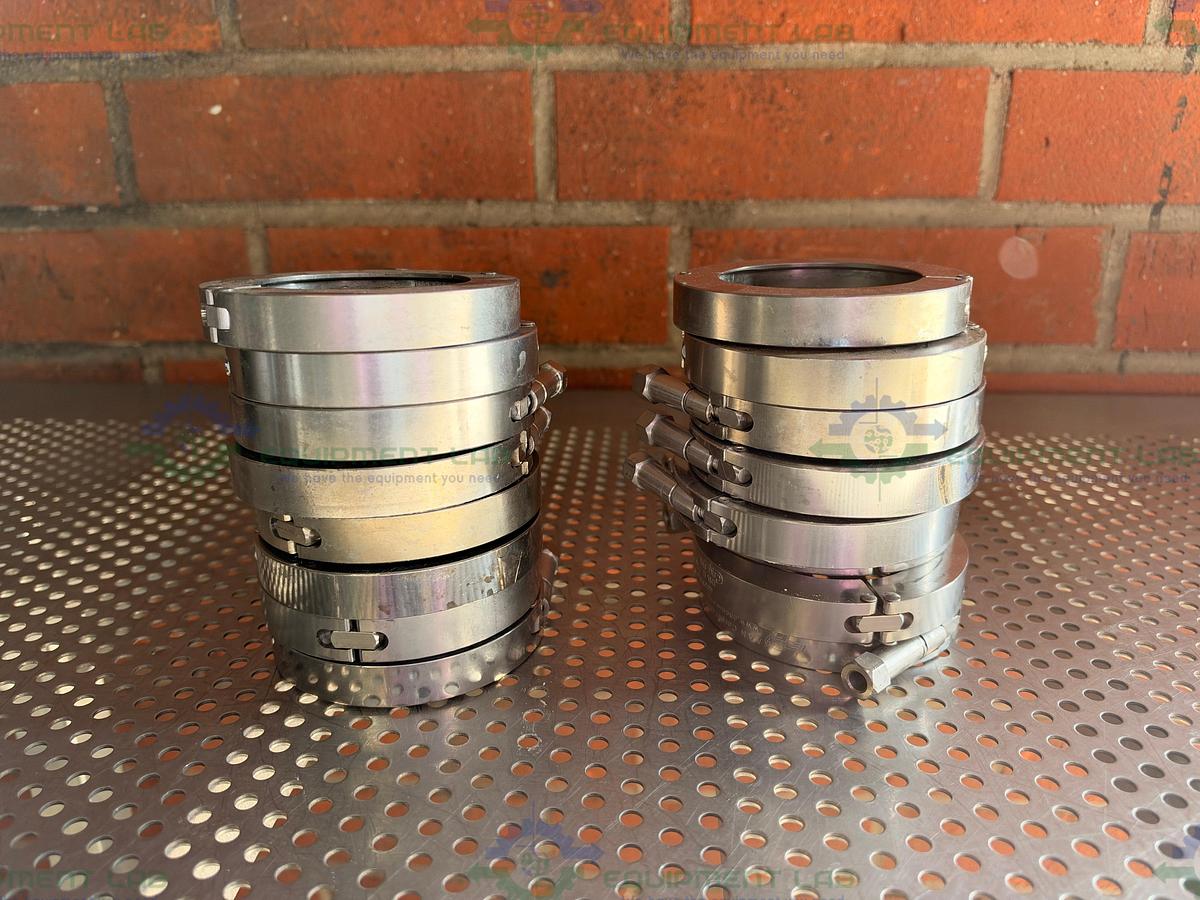 Used Lot of 8 - AN Corp Stainless Steel KF 50 Vacuum Clamp