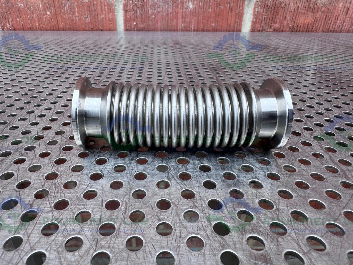 Used Stainless Steel Bellows Flexible Vacuum Hose 5" w/ KF25 Fitting