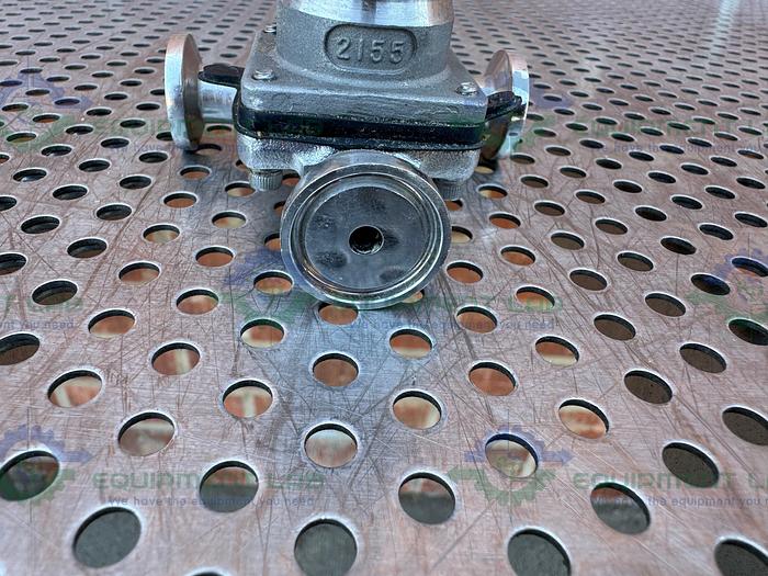 Used ITT Pure Flo 3- Way 316L Diaphragm Valve w/ 1/4" to 1/2" Sanitary Fitting