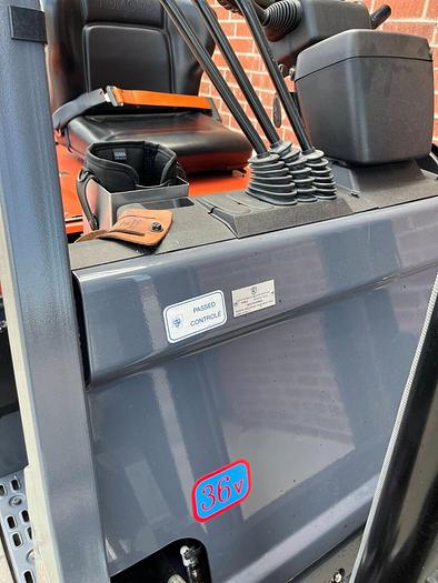 Used Toyota 7FBCU35 8000# Electric Forklift - Cushion Tires, 7700 Hours - 120" Mast