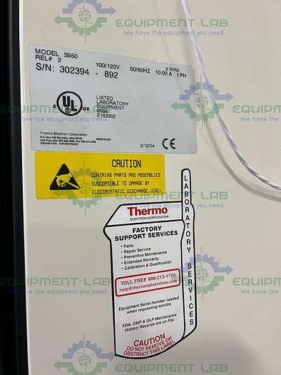 Used Thermo Scientific  3950  CO2 Incubator Temp Range 60C°, 29 CuFT