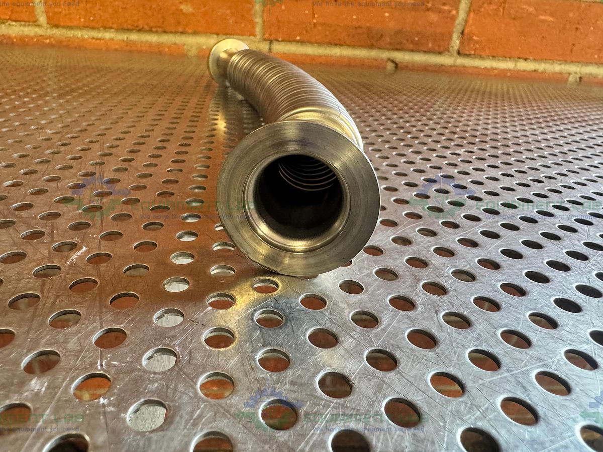 Used Stainless Steel Bellows Flexible Vacuum Hose 12" w/ KF 25 Fitting