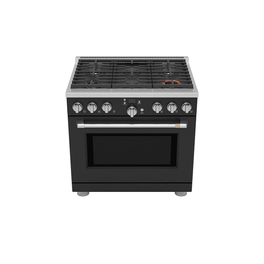 GE Cafe 36" Smart 6 Burner Dual Fuel Range w/ Convection in Matte Black