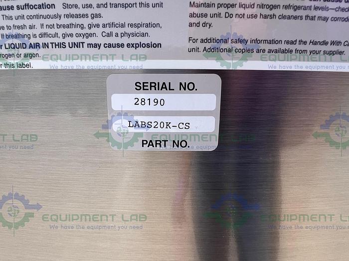 Used Taylor Wharton  LABS-20K Liquid Nitrogen Cryogenic Storage Tank