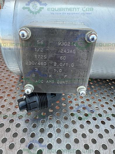 Used Waukesha Cherry Burrell 015 Rotary Lobe Pump w/ Stainless 1/2 HP Motor 3PH