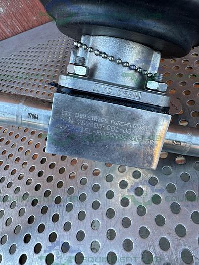 Used ITT Pure Flo .75-316L- RA20MAX 4 Way Diaphragm Valve w/ 3/4" Sanitary Fitting