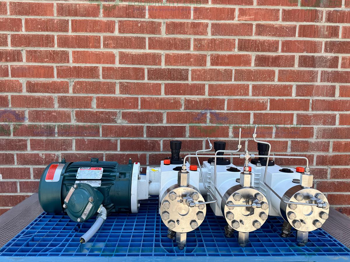 Used Lewa LDC 3 Waterlike Diaphragm Metering Pump w/ Reliance Electric 2.4 HP Motor