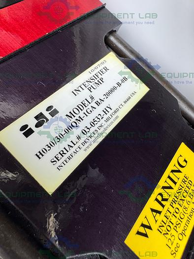 Used Interface Devices H030/30 Intensifier Pump w/ Millipore 20"x 9" x 24" Enclosure