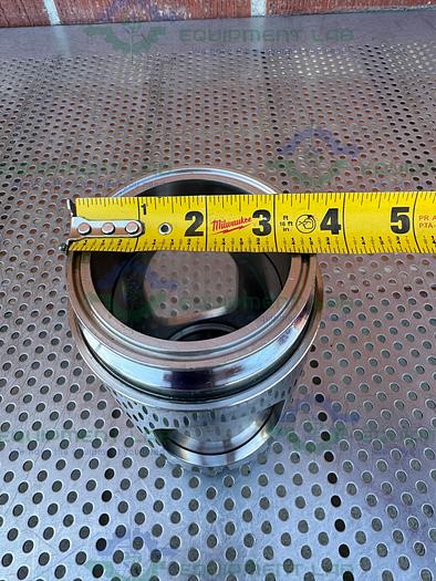 Used Sanitary Process Stainless Steel In Line Sight Glass w/ 3" Sanitary Fitting