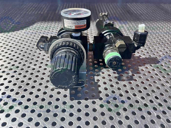 Used Norgren  B08-221-M3MA Regulator  w/ Norgren L08-200-OPDA Pneumatic Lubricator