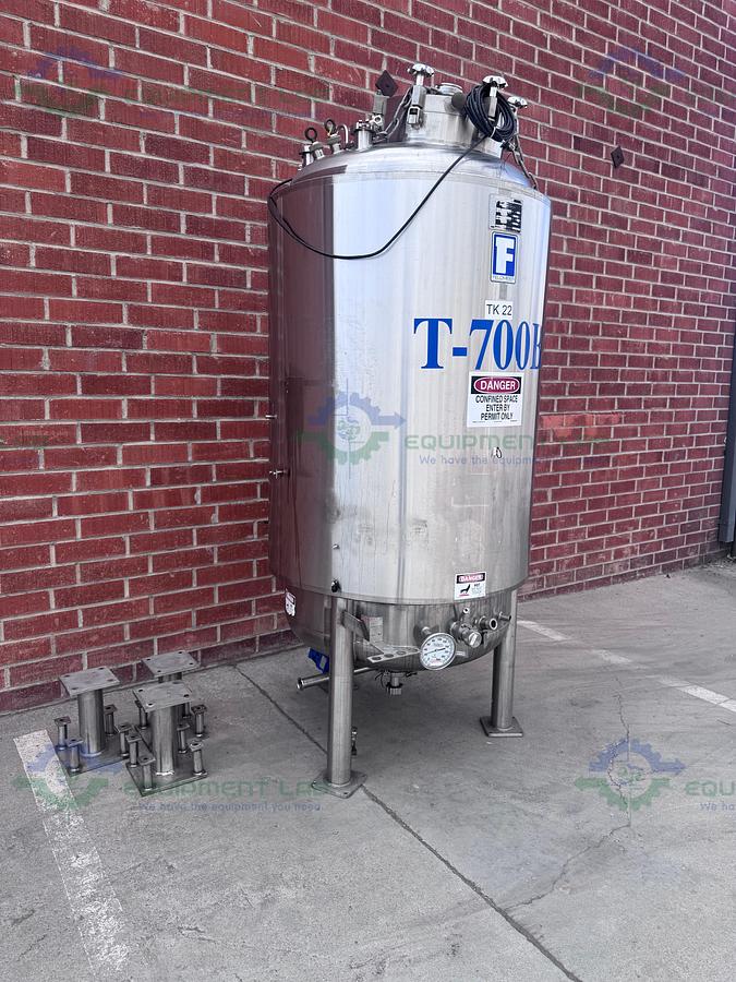 Used Feldmeier 1000 Liter Stainless Steel Jacketed Reactor 50 FV PSI w/ 0.5 HP Motor
