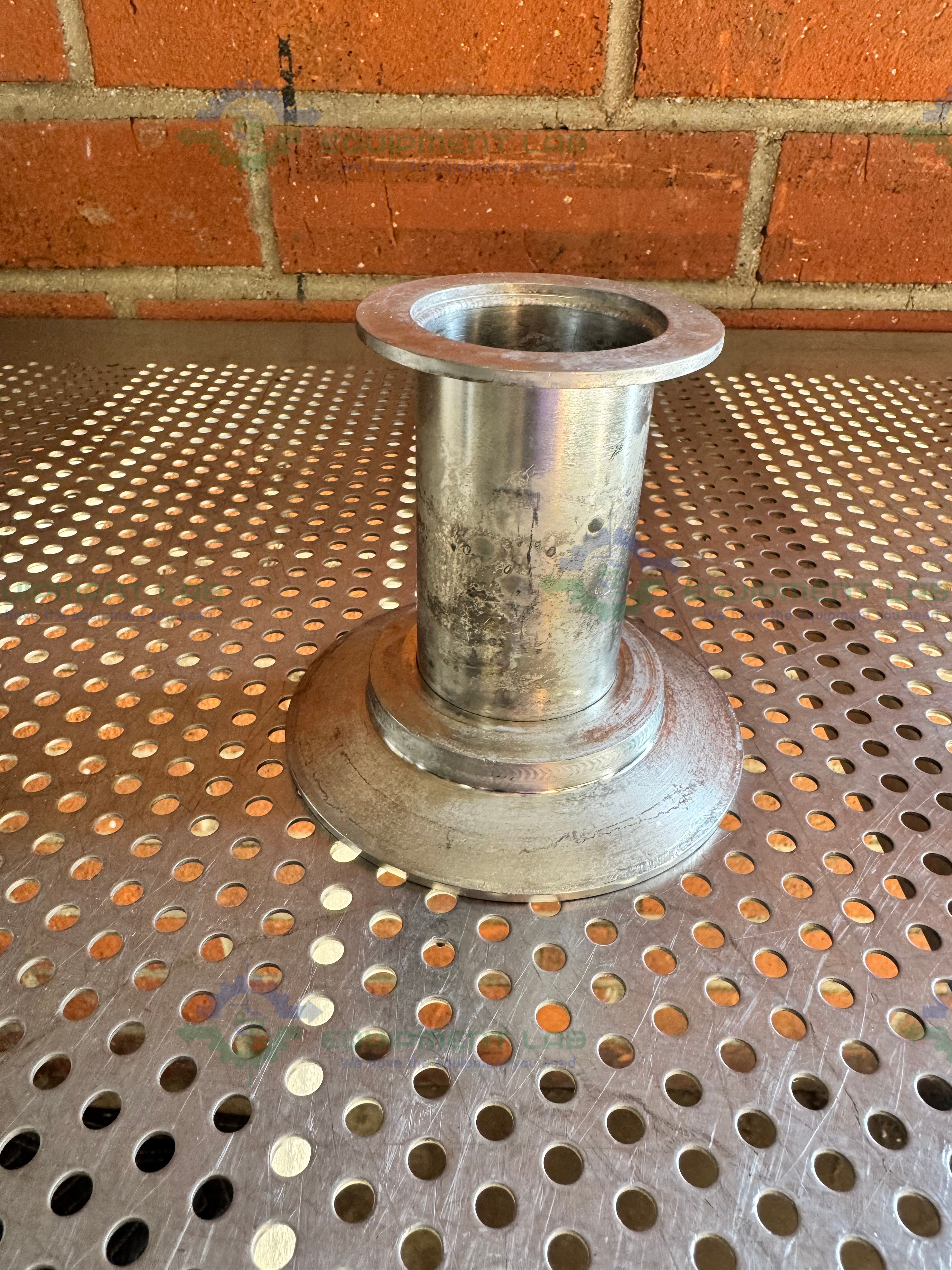 Used Stainless Steel Vacuum Reducer KF 50 to 4" Sanitary Fitting