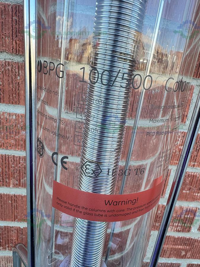 Used Cytiva / GE / Pharmacia BPG 100 / 500 Chromatography Column 4L