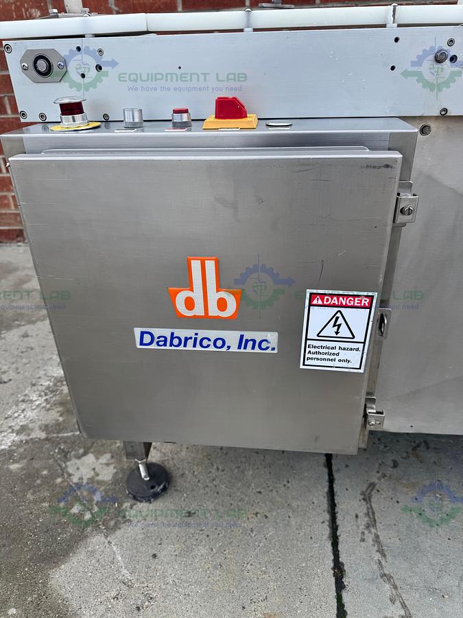  for parts or not working Dabrico Stainless Steel Reflow Surge Accumulation Feed Table Conveyor 46" x 84"